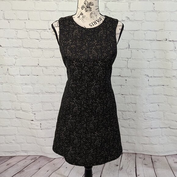 THEYSKENS' THEORY Black Gold Dino Sheath Dress 2 36 - Picture 2 of 10